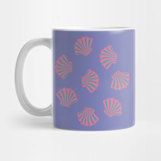 SEASHELLS Scattered Tropical Scallop Clam Shells Undersea Ocean Sea Life in Hot Pink Blue and Purple - UnBlink Studio by Jackie Tahara Mug